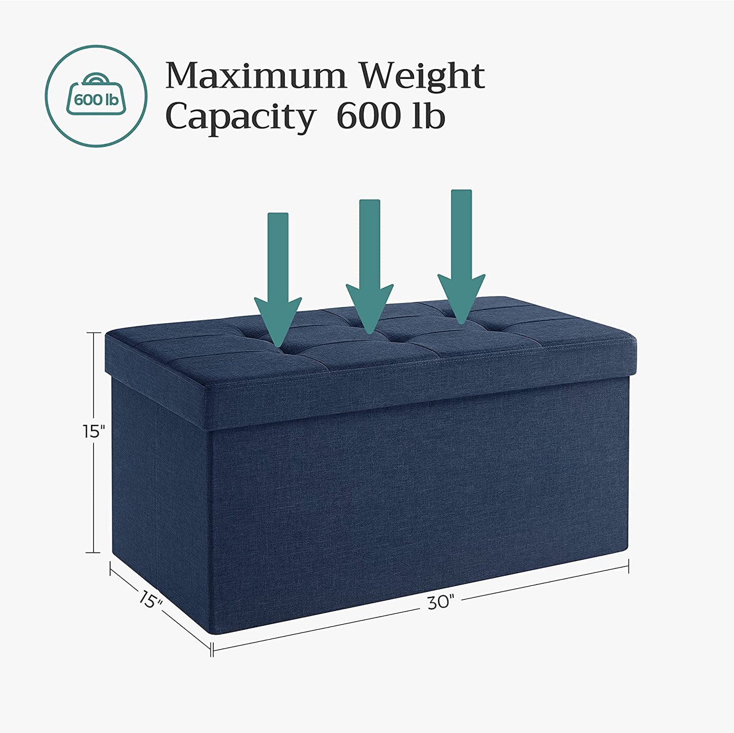 80L Capacity Storage Ottoman - HWLEXTRA