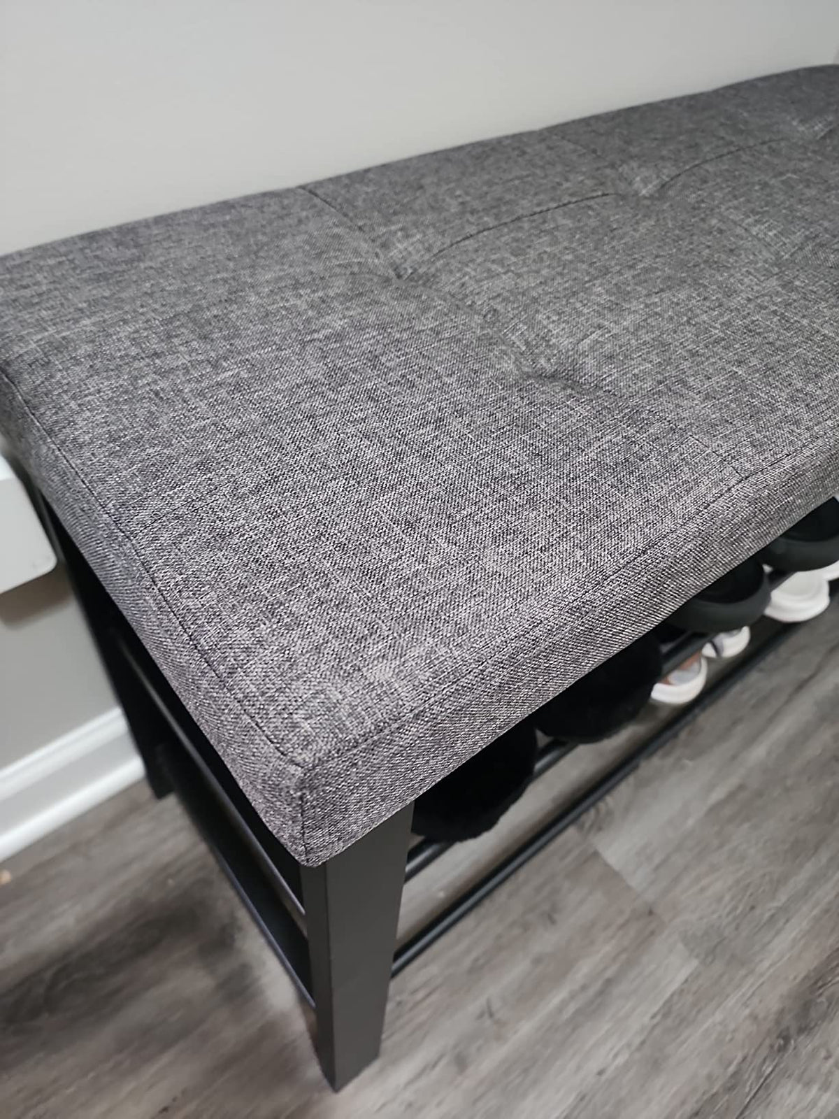 Shoe Bench, 3-Tier Shoe Rack for Entryway, Storage Organizer with Foam Padded Seat - HWLEXTRA 