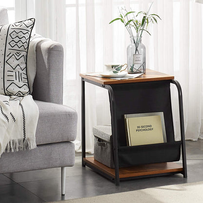 Modern Nightstand Side End Table with Magazine Holder Sling Stackable Accent Furniture