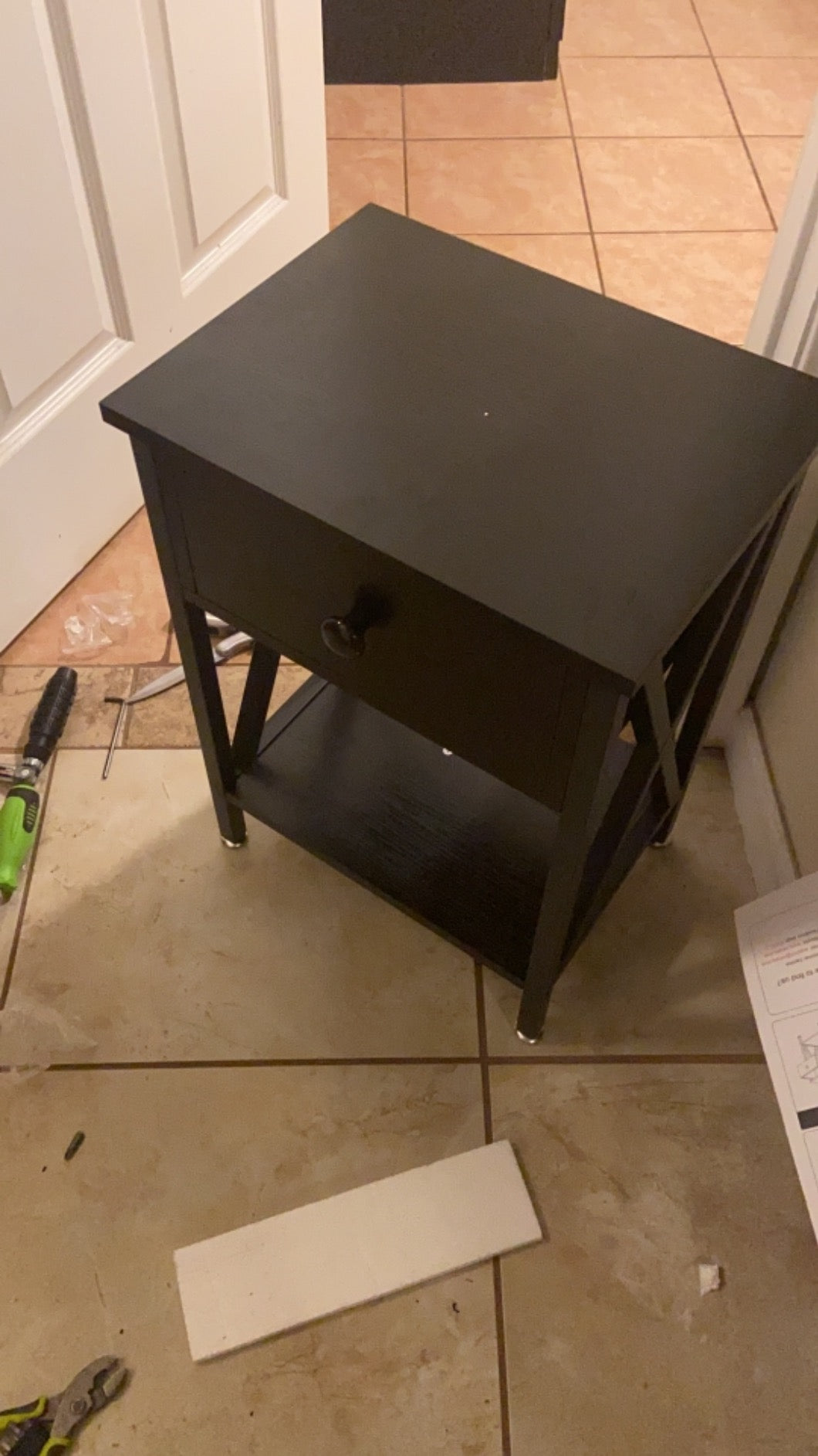 Versatile Nightstands X-Design Side End Table Night Stand Storage Shelf with Bin Drawer