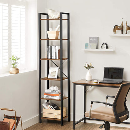 6-Tier Bookshelf, Bookcase, Storage Shelving Unit with 6 Shelves - HWLEXTRA 