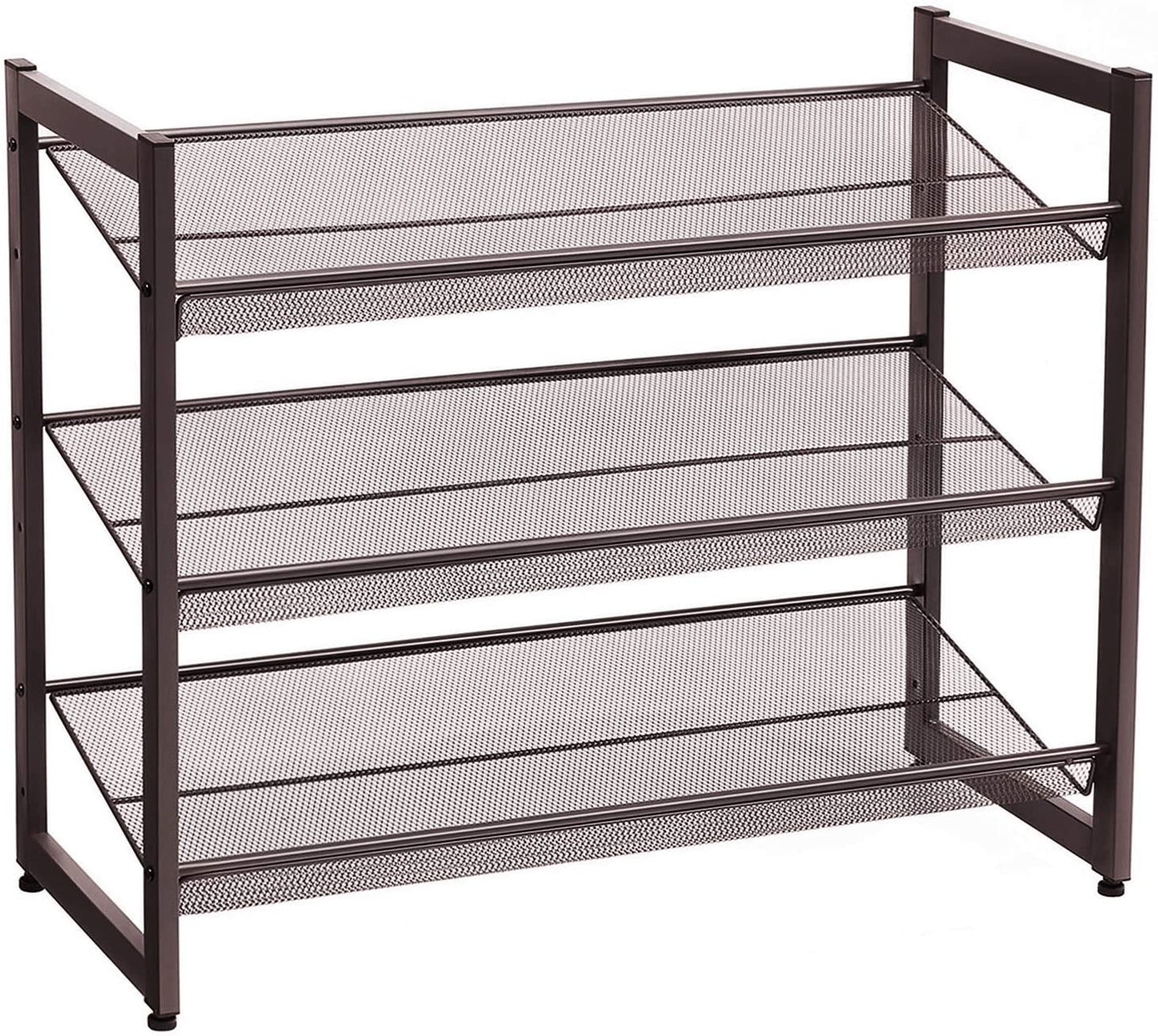 Bronze Metal Shoe Rack with Adjustable Shelves - HWLEXTRA