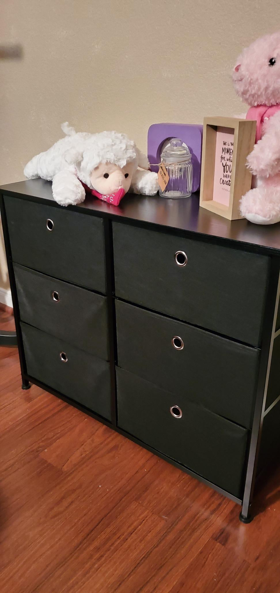 Narrow Dresser with 4 Fabric Drawers Vertical Slim Storage Tower Unit, 31.5", Gray