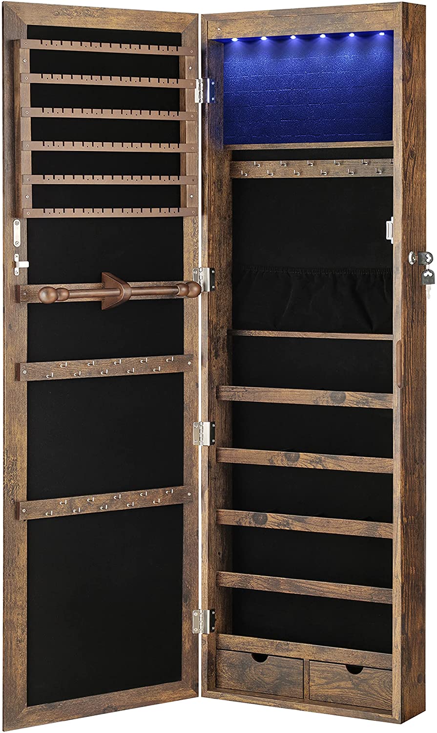 Brown Hanging Jewelry Armoire - HWLEXTRA
