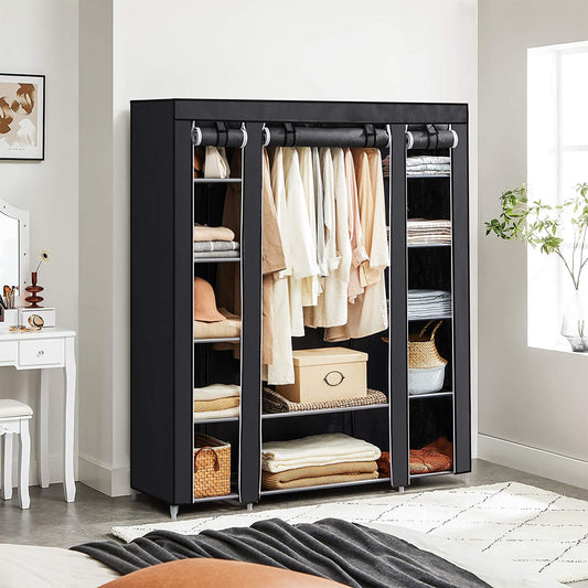 Black Portable Clothes Closet - HWLEXTRA