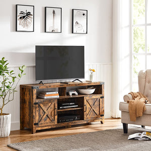 TV Cabinet, for TVs up to 60 Inches, 55.1 Inches, for Living Room, Rustic Brown
