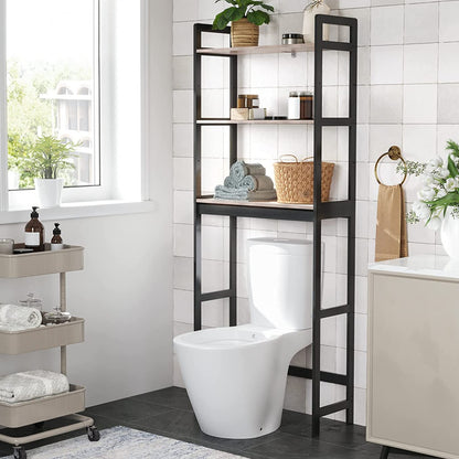 Over The Toilet Storage, 3-Tier Bathroom Organizer, Greig, Black