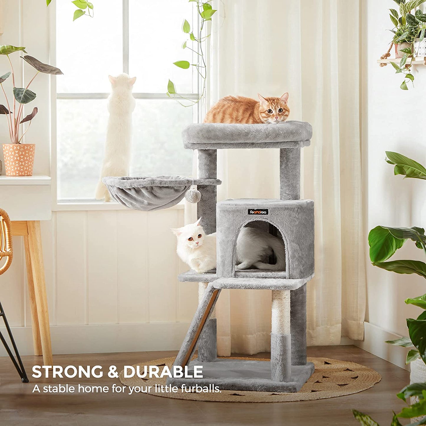 VERE Cat Tree with Sisal-Covered Scratching Posts - HWLEXTRA