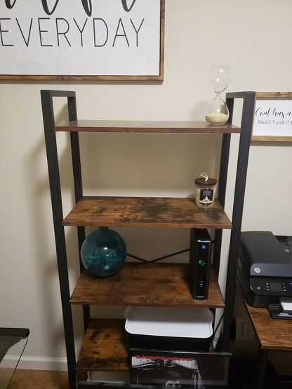 5-Tier Bookshelf, Bookcase, Storage Shelving Unit with 5 Shelves, for Study, 15.7 x 11.8 x 57.5 Inches, Industrial, Rustic Brown