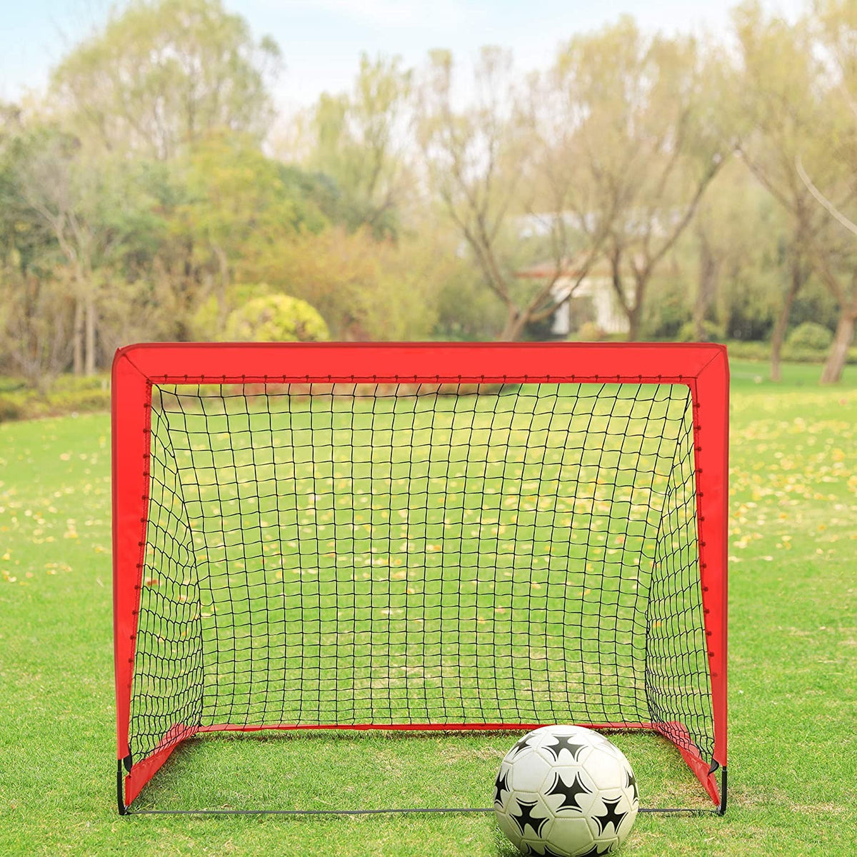 Set of 2 Pop-Up Soccer Goals — Red