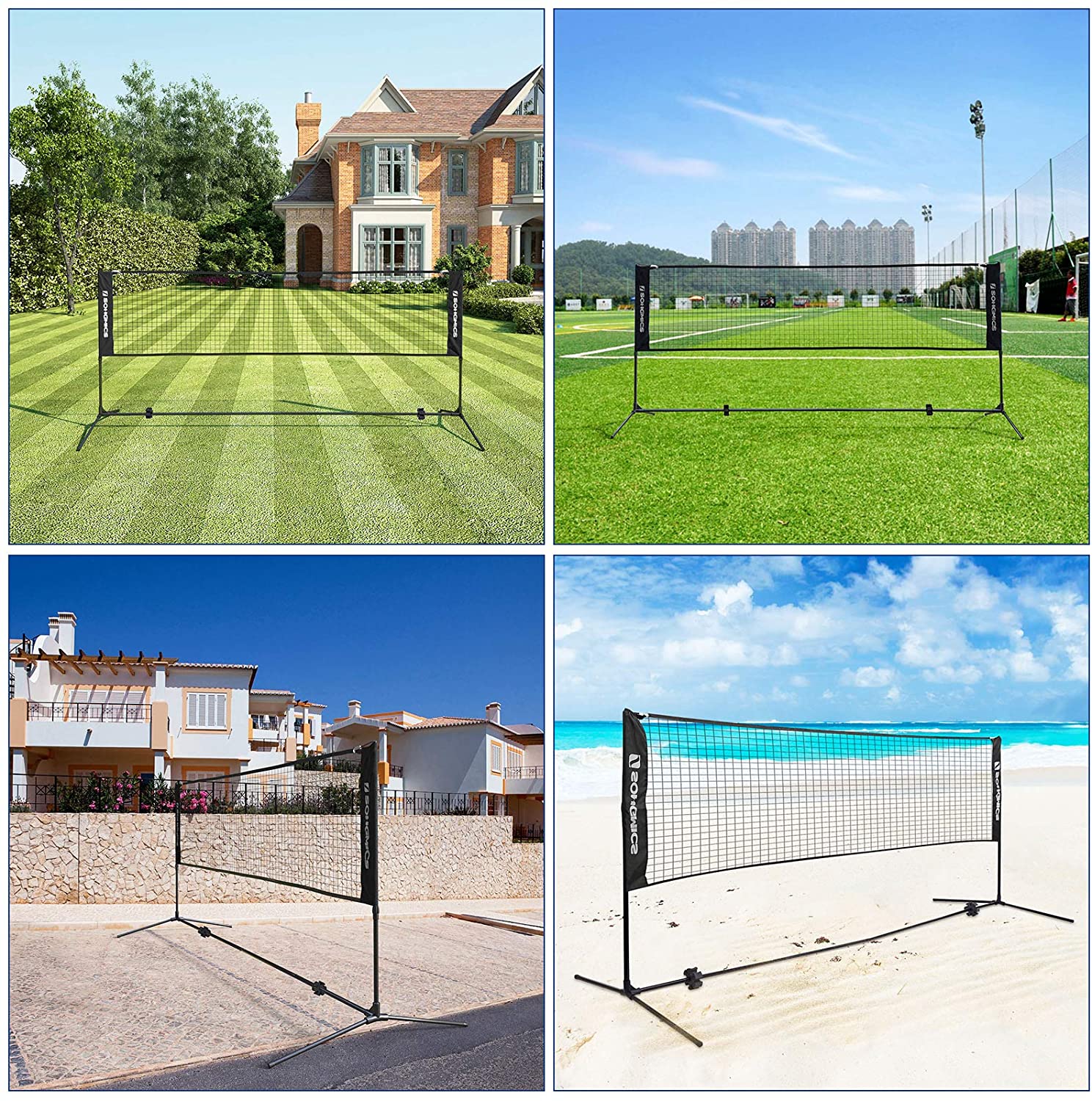 Badminton Net Set, Portable Sports Set for Badminton, Tennis, Kids Volleyball, Pickleball