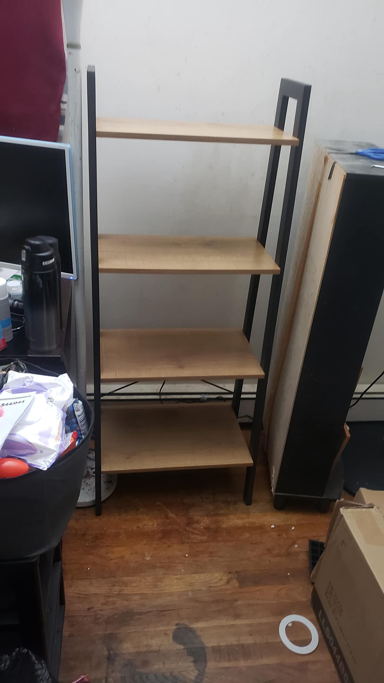 Ladder Shelf, 4-Tier Bookshelf, Free Standing Storage Shelves - HWLEXTRA 