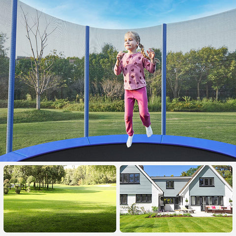 Trampoline with Enclosure Net, Safety Pad, Ladder, Jumping Mat Outdoor Backyard Trampolines for Kids TÜV Certificated