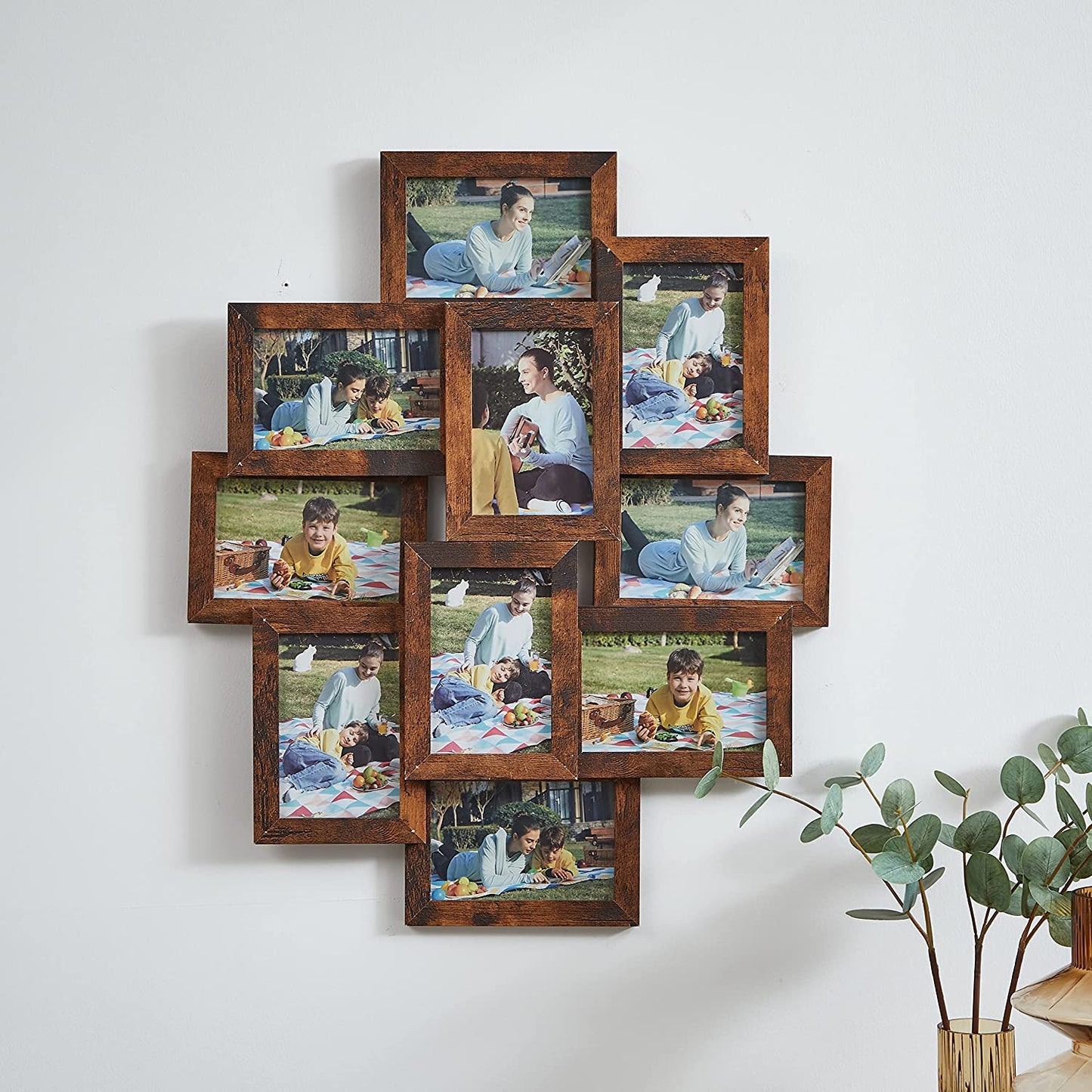 Collage Picture Frames, 4 x 6 Inches for 10 Photos, Assembly Required, Collage Multiple Photos, Glass Front