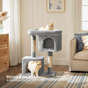 Cat Tower 2 Cozy Plush Condos and Sisal Posts - HWLEXTRA