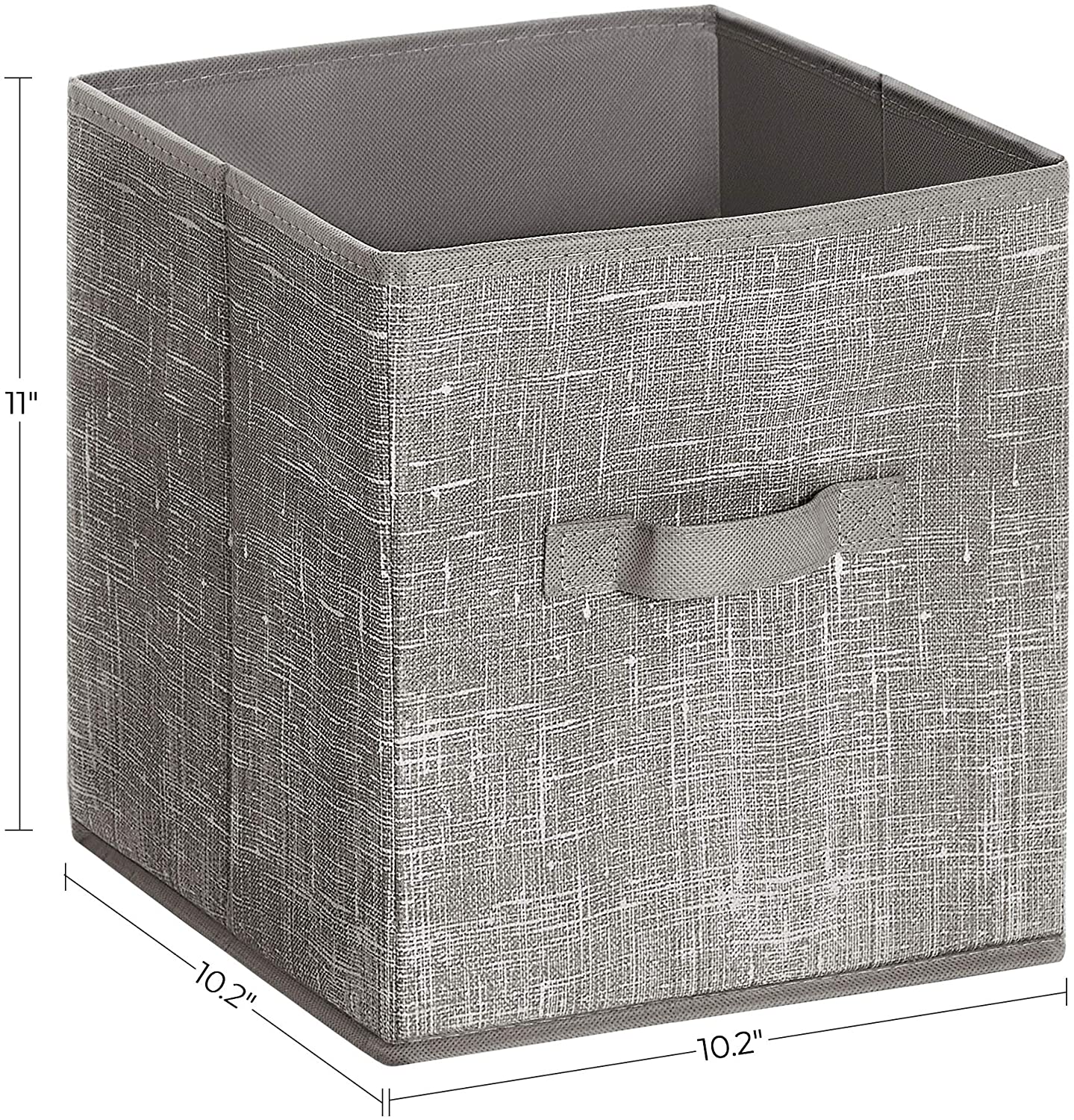 Storage Boxes, Set of 6, Non-Woven Fabric Foldable Storage Cubes, Toy Clothes Organizer Bins, Taupe - HWLEXTRA 