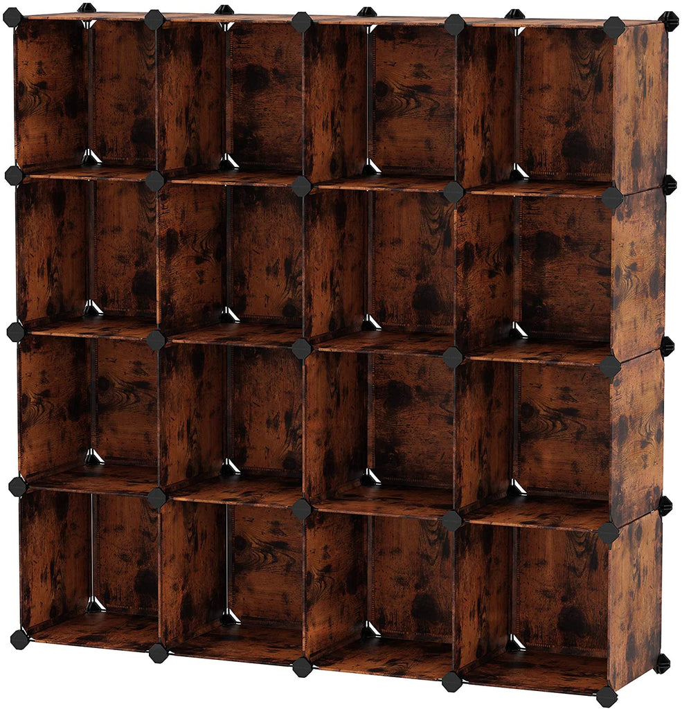 Cube Storage Organizer, 16-Cube Book Shelf, DIY Plastic Closet Cabinet