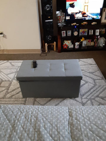 Storage Ottoman Bench, Chest with Lid, Foldable Seat