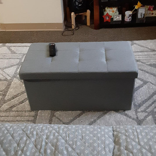 15 x 15 x 15 Inches Folding Storage Ottoman Cube Footrest Stool Coffee Table Puppy Step - HWLEXTRA 