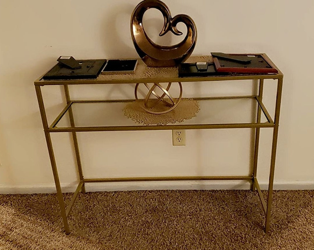 Tempered Glass Table | Console Table | Modern Sofa or Entryway Table - HWLEXTRA 