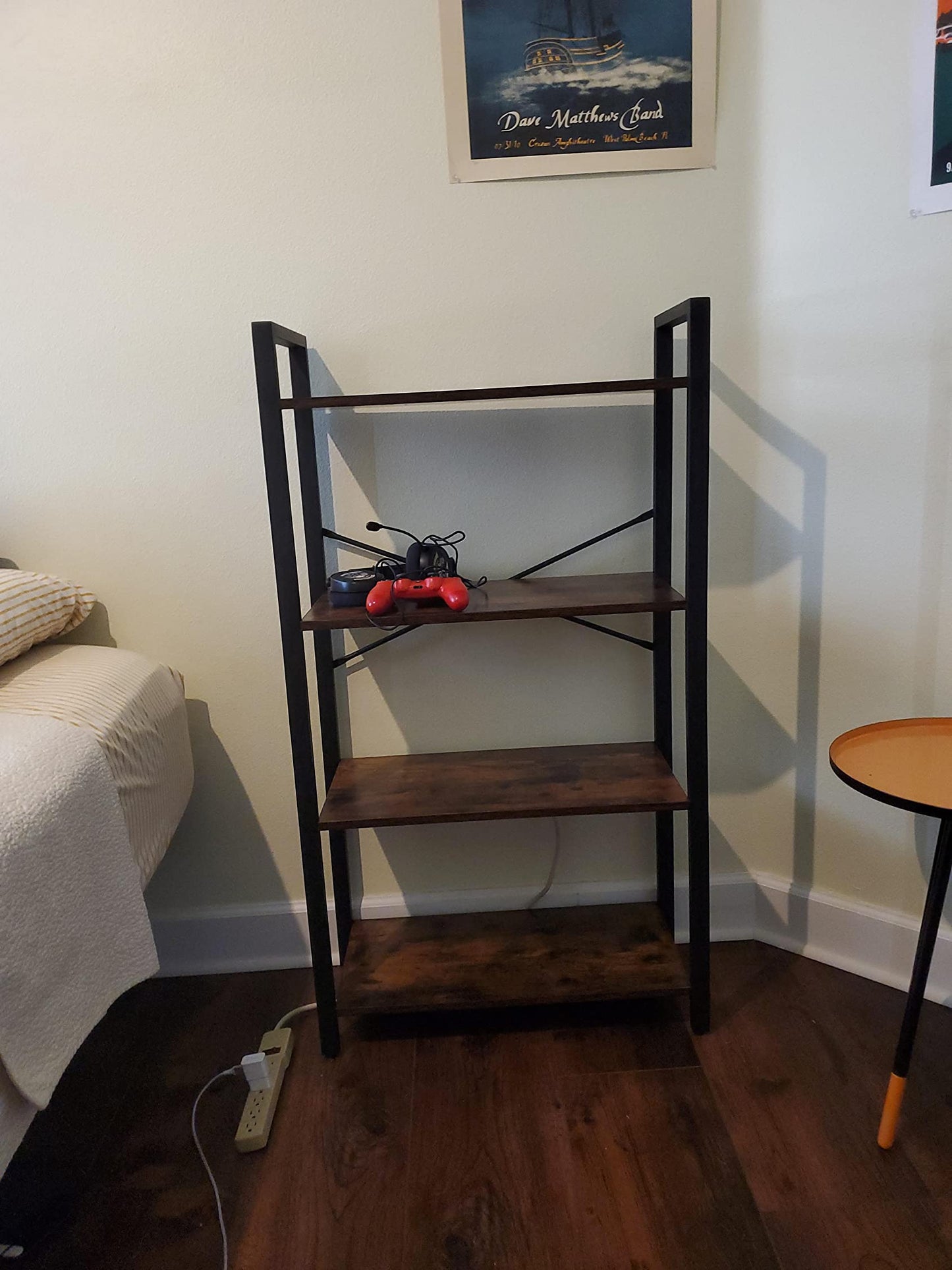 Bookshelf, 4-Tier Bookcase, Living Room Standing Unit Shelf - HWLEXTRA 