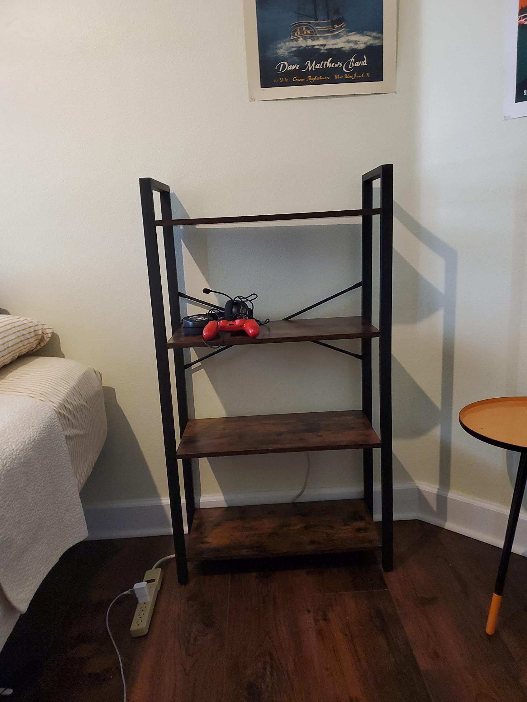 Bookshelf, 4-Tier Bookcase, Living Room Standing Unit Shelf - HWLEXTRA 