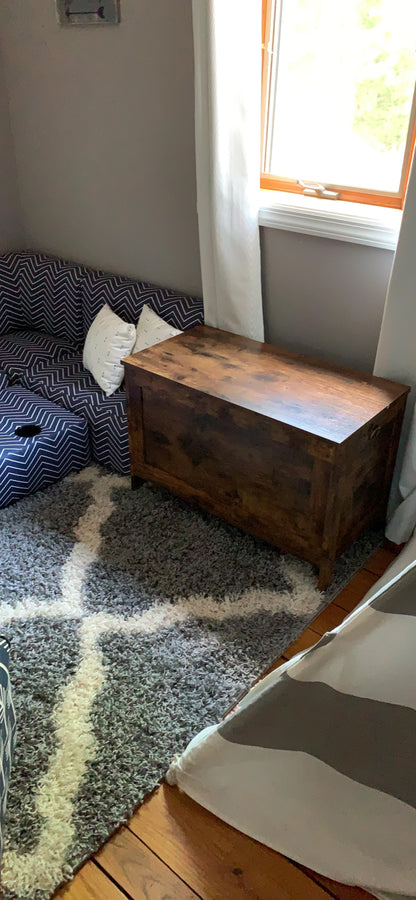 Storage Chest Sturdy Entryway Storage Bench, Wood Look Accent Furniture, Easy Assembly Oak White - HWLEXTRA 