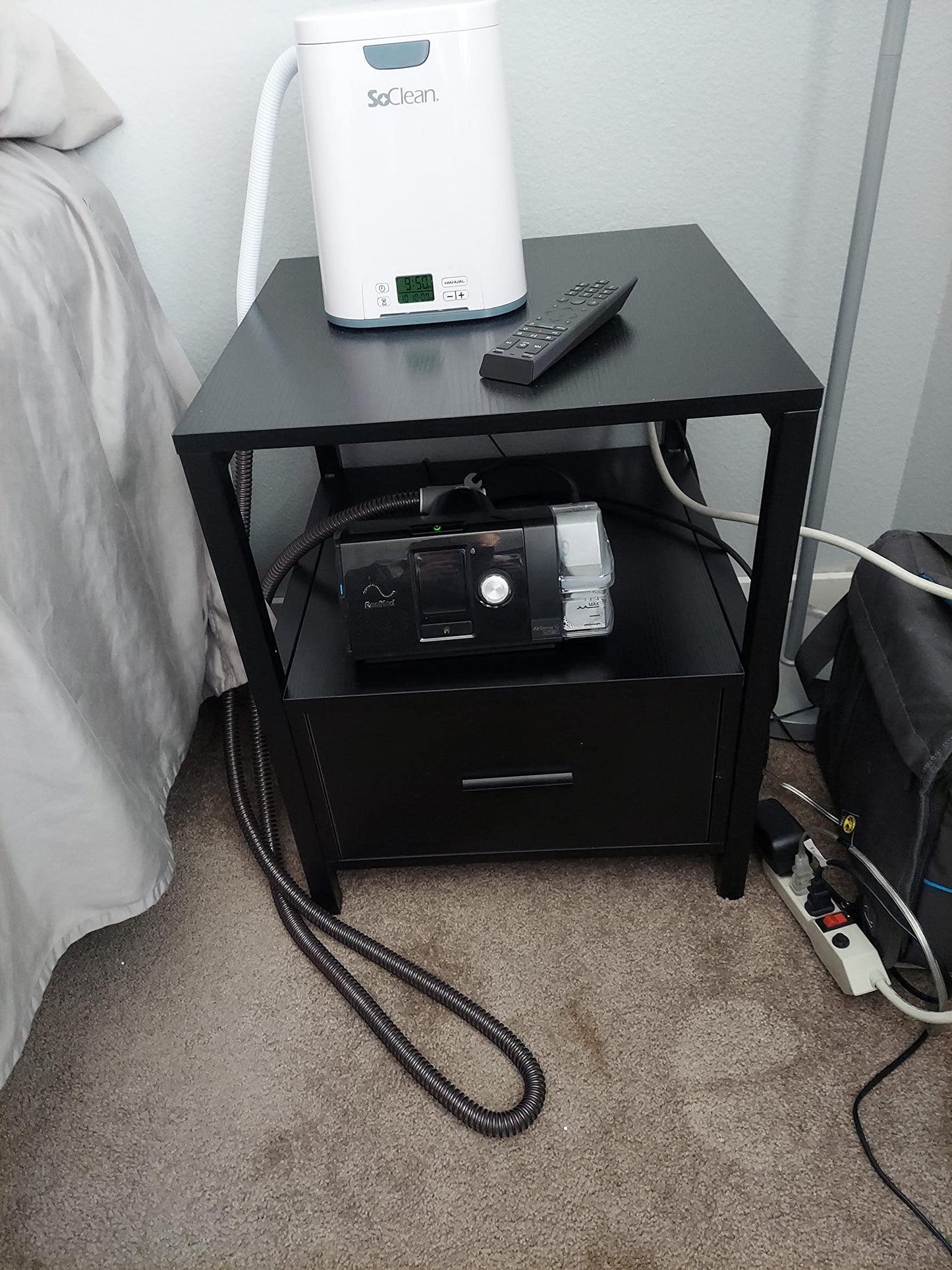 Modern Nightstand with Drawer Square End, Side Table