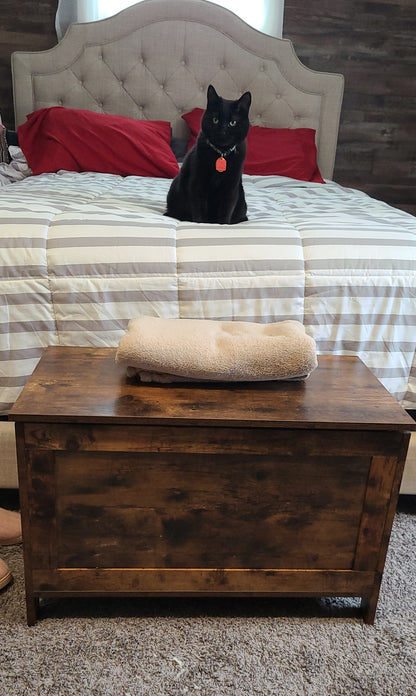 Storage Chest Sturdy Entryway Storage Bench, Wood Look Accent Furniture, Easy Assembly Oak White - HWLEXTRA 