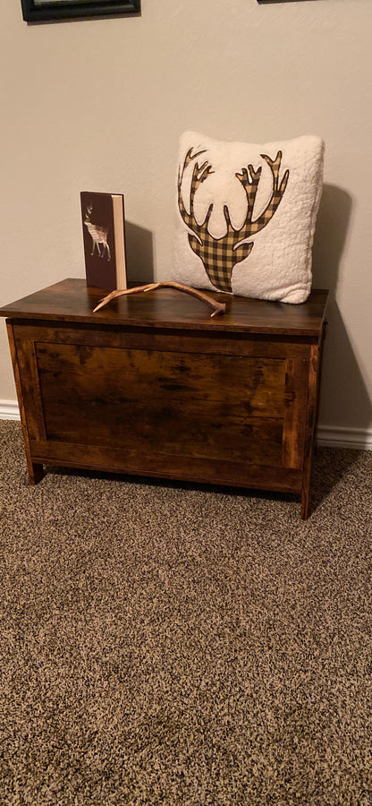Storage Chest Sturdy Entryway Storage Bench, Wood Look Accent Furniture, Easy Assembly Oak White - HWLEXTRA 