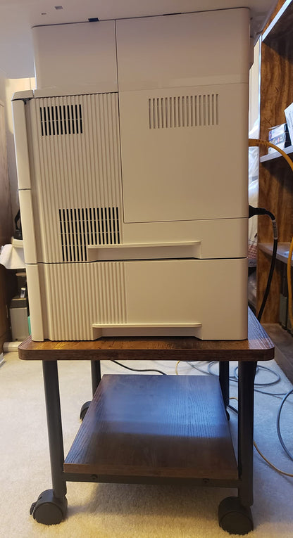 Industrial Under Desk Printer Stand, 2-Tier Mobile Machine Cart with Shelf
