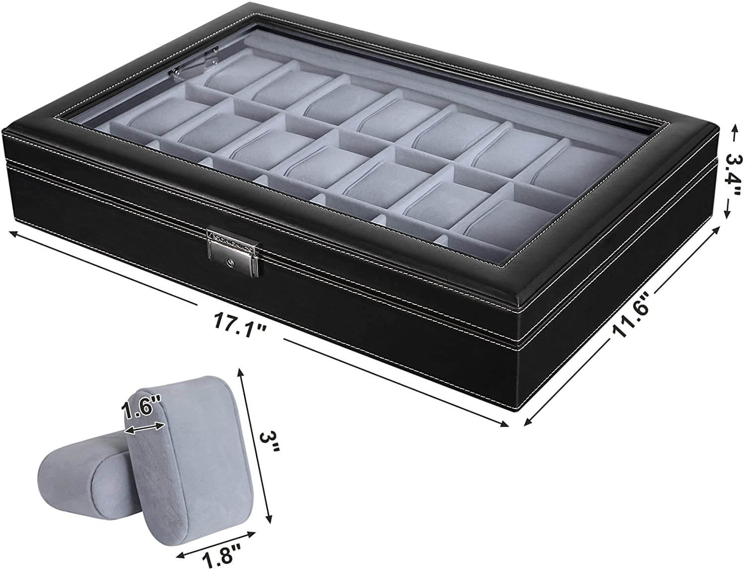 24-Slot Lockable Watch Organizer - view 8
