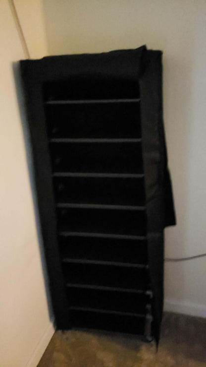 Black Shoe Storage Tower with Cover - HWLEXTRA