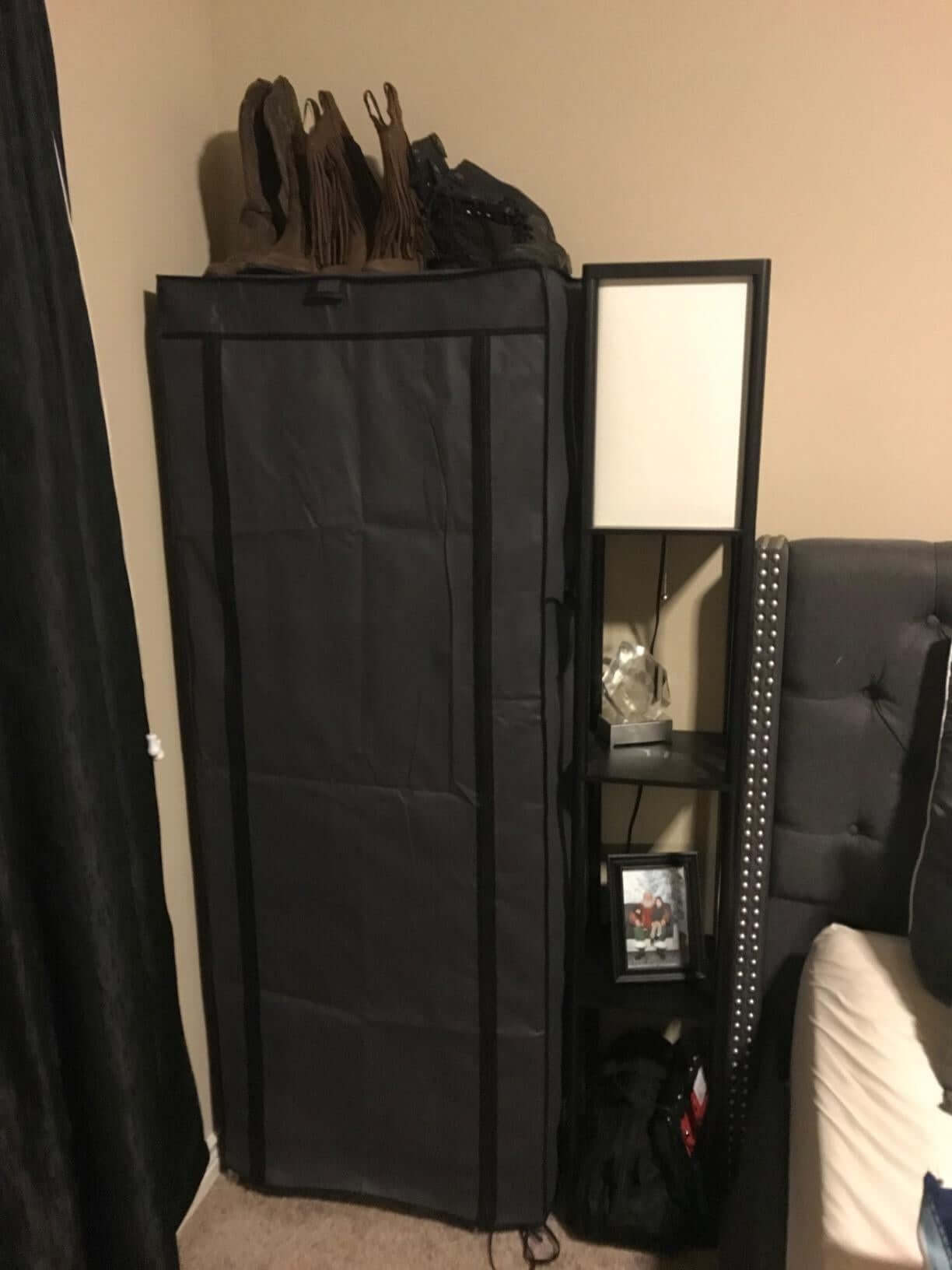 Black Shoe Storage Tower with Cover - HWLEXTRA