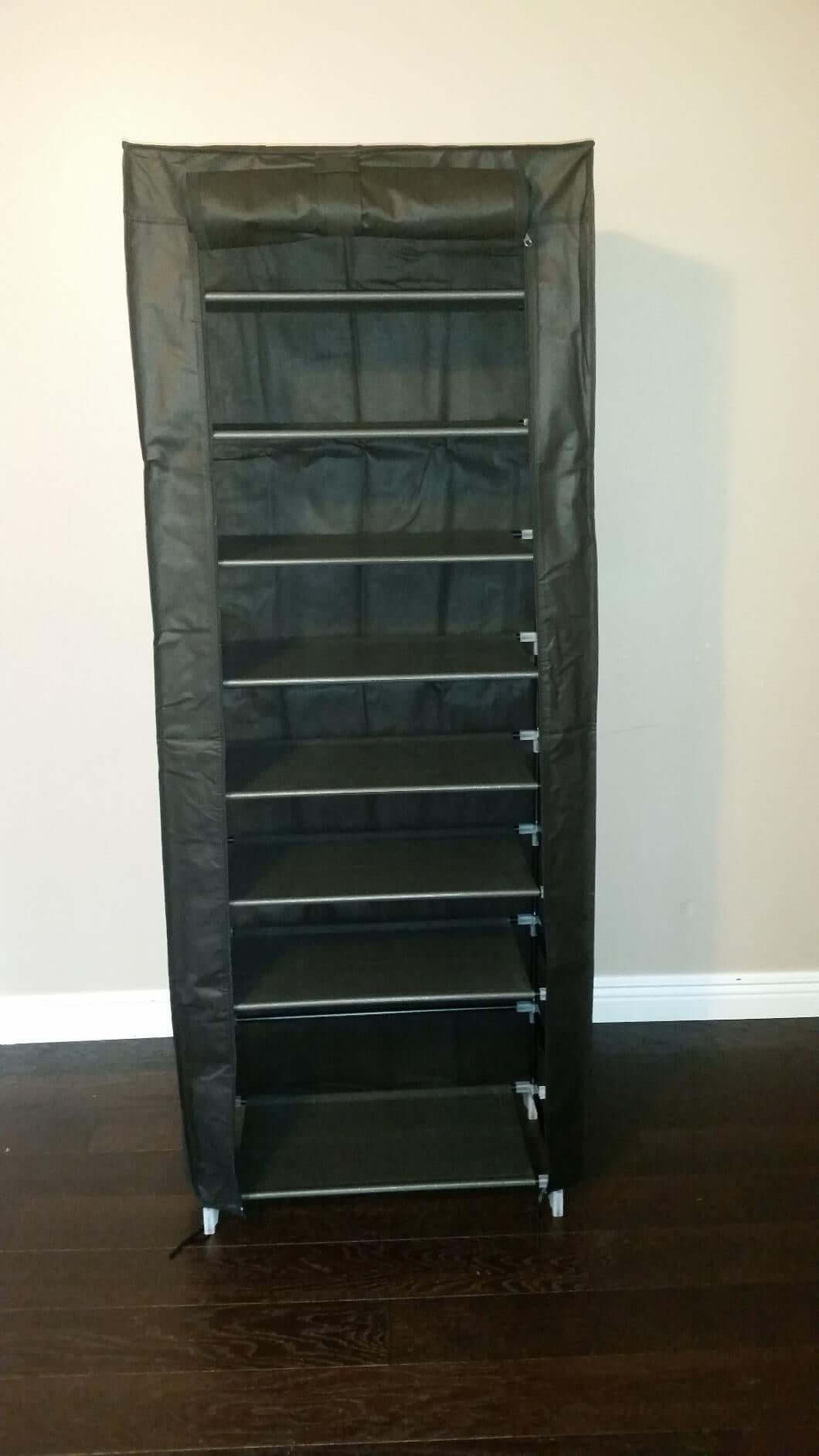 Black Shoe Storage Tower with Cover - HWLEXTRA