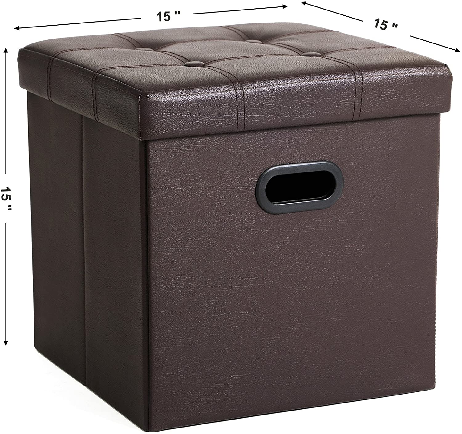 Faux Leather Storage Ottoman - HWLEXTRA