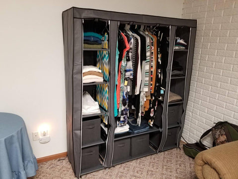 Grey Portable Clothes Closet - HWLEXTRA