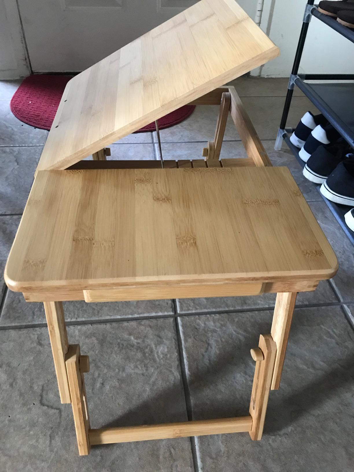 Natural Color Bamboo Adjustable Laptop Desk - HWLEXTRA
