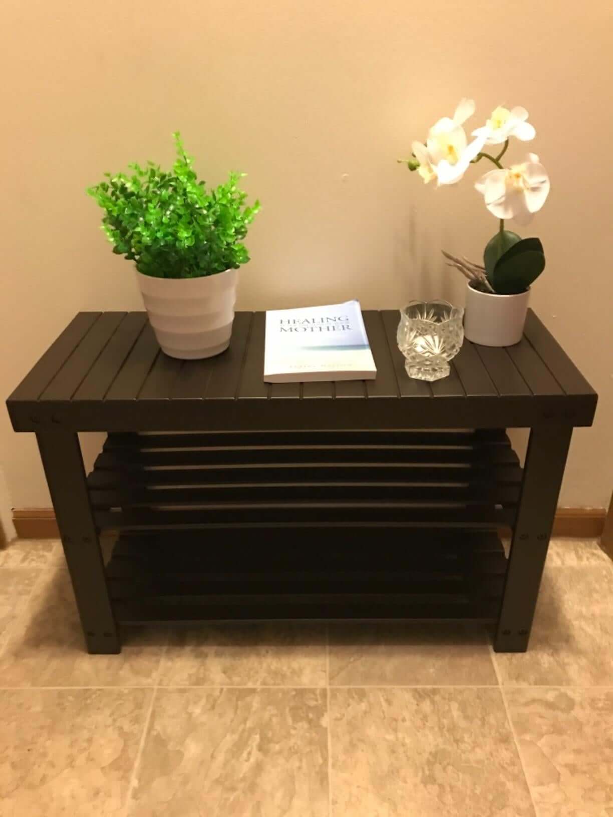 Brown Bamboo Shoe Storage Rack Bench - HWLEXTRA
