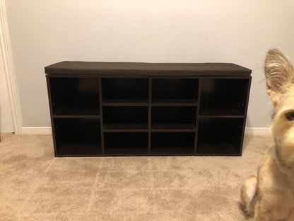 Cubbie Shoe Storage Bench with Cushion - HWLEXTRA