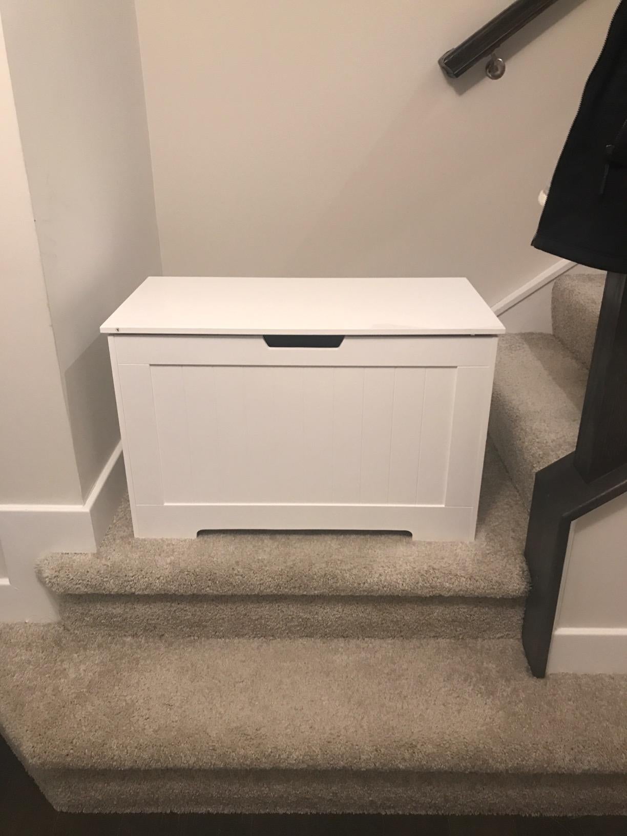 White Storage Chest Bench with Lift Top - HWLEXTRA