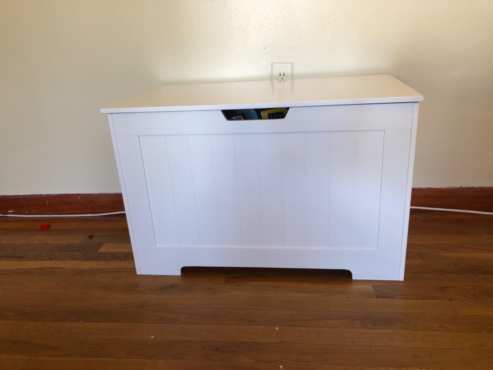 White Storage Chest Bench with Lift Top - HWLEXTRA