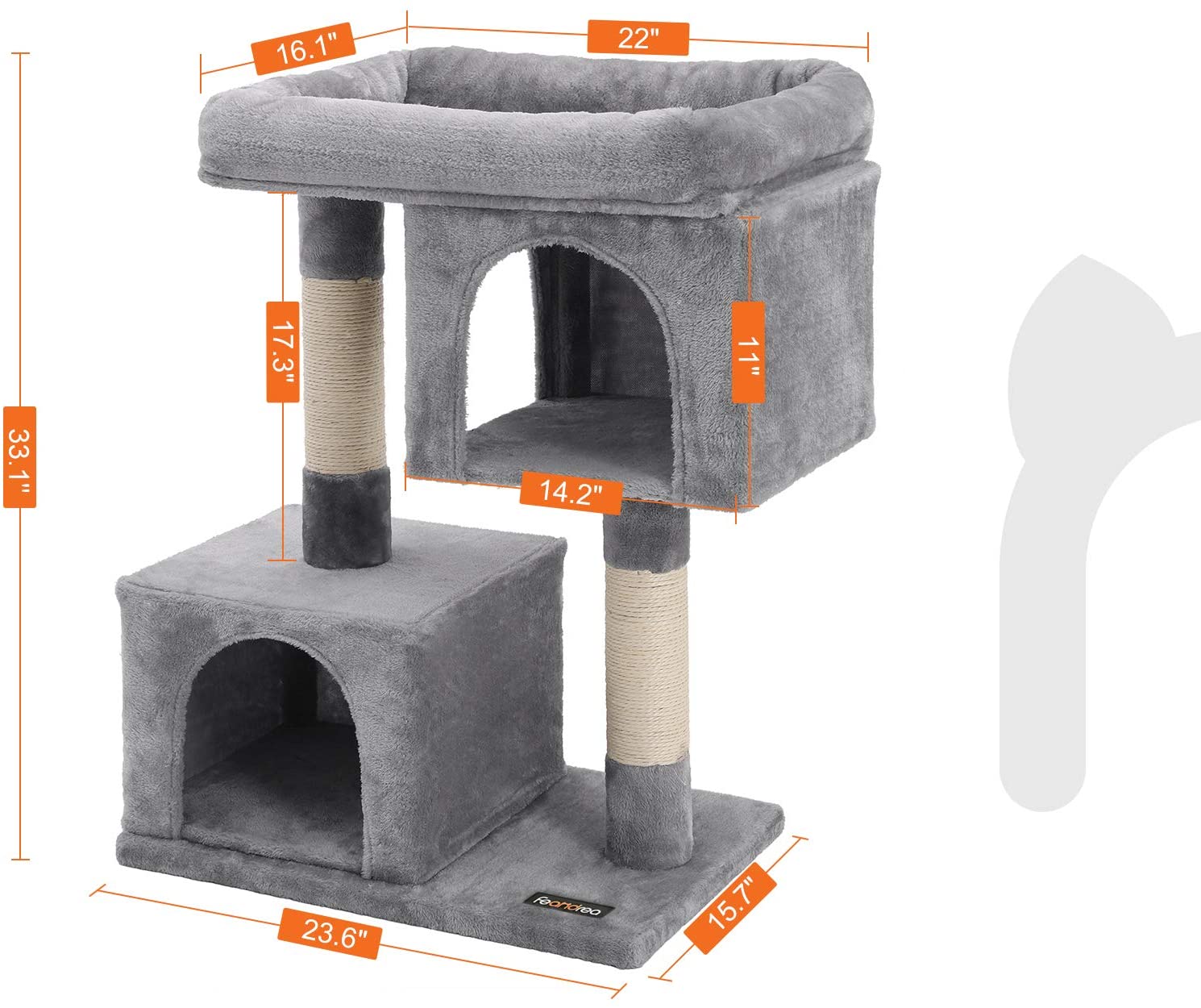 Small Grey Cat Tree - HWLEXTRA