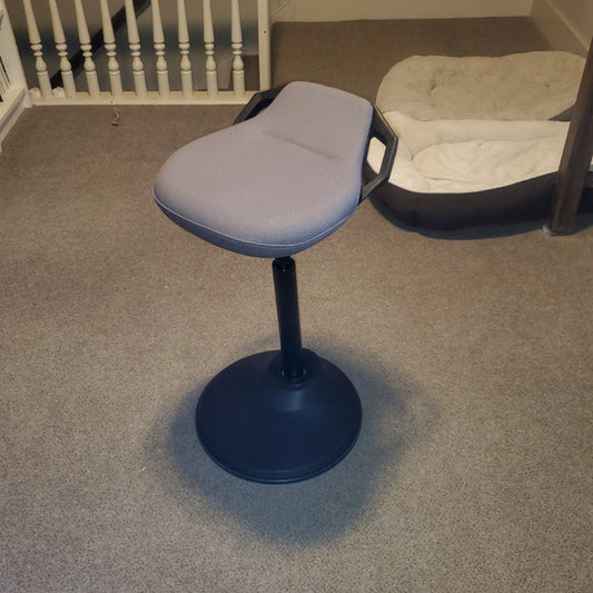Black Adjustable Standing Desk Swivel Stool - HWLEXTRA