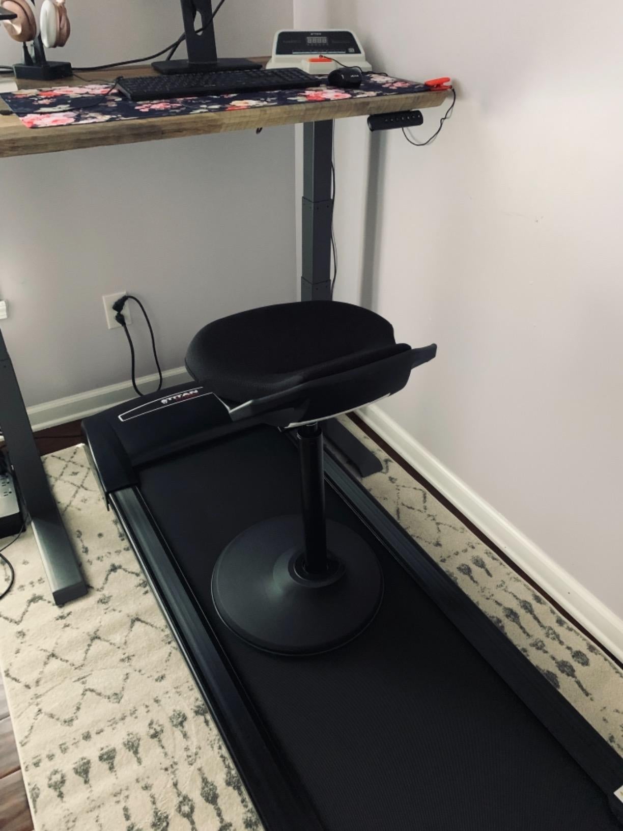 Black Adjustable Standing Desk Swivel Stool - HWLEXTRA