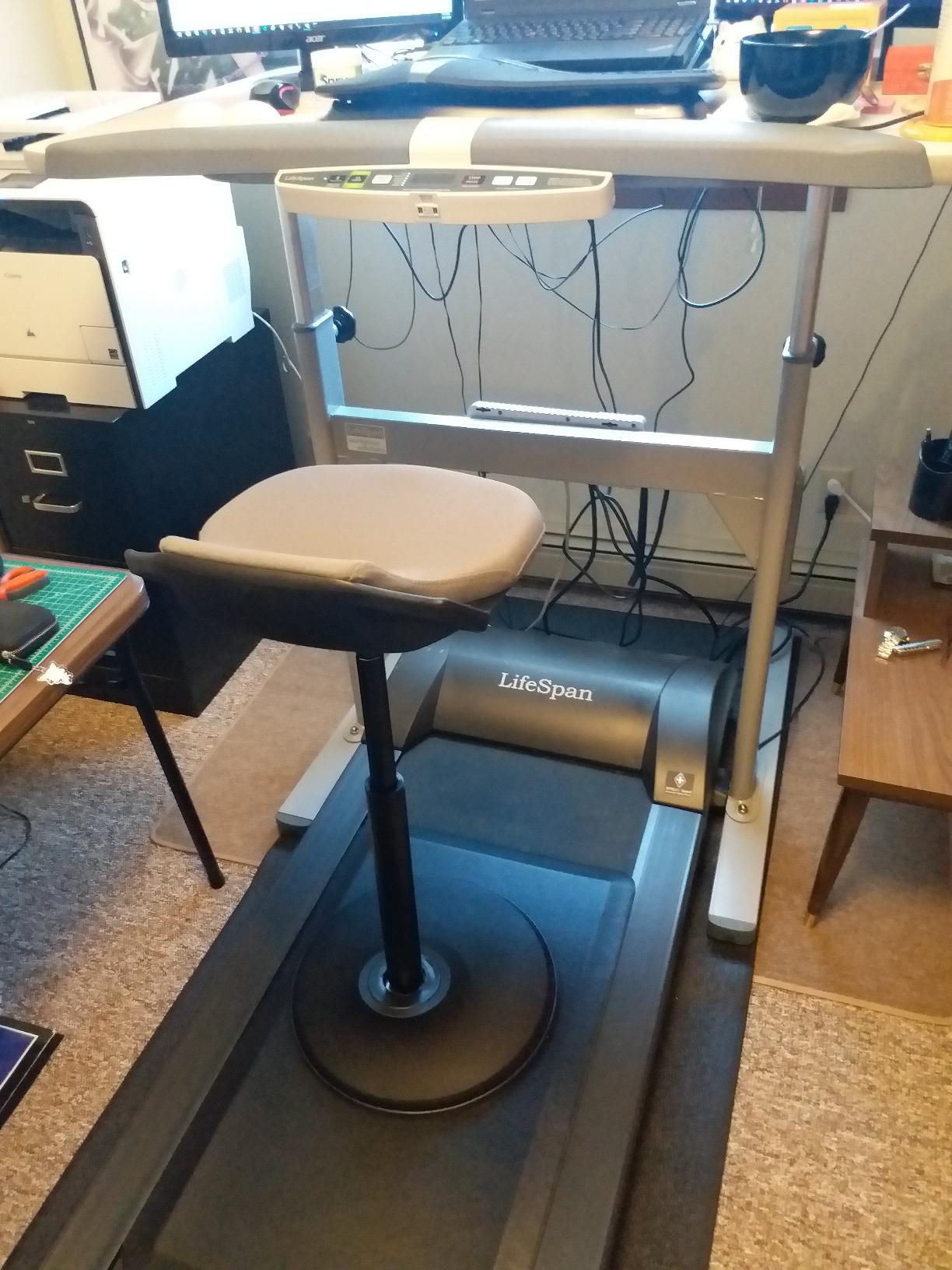 Black Adjustable Standing Desk Swivel Stool - HWLEXTRA