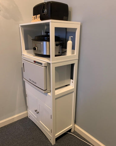 White Storage Cabinet with Shelves - HWLEXTRA