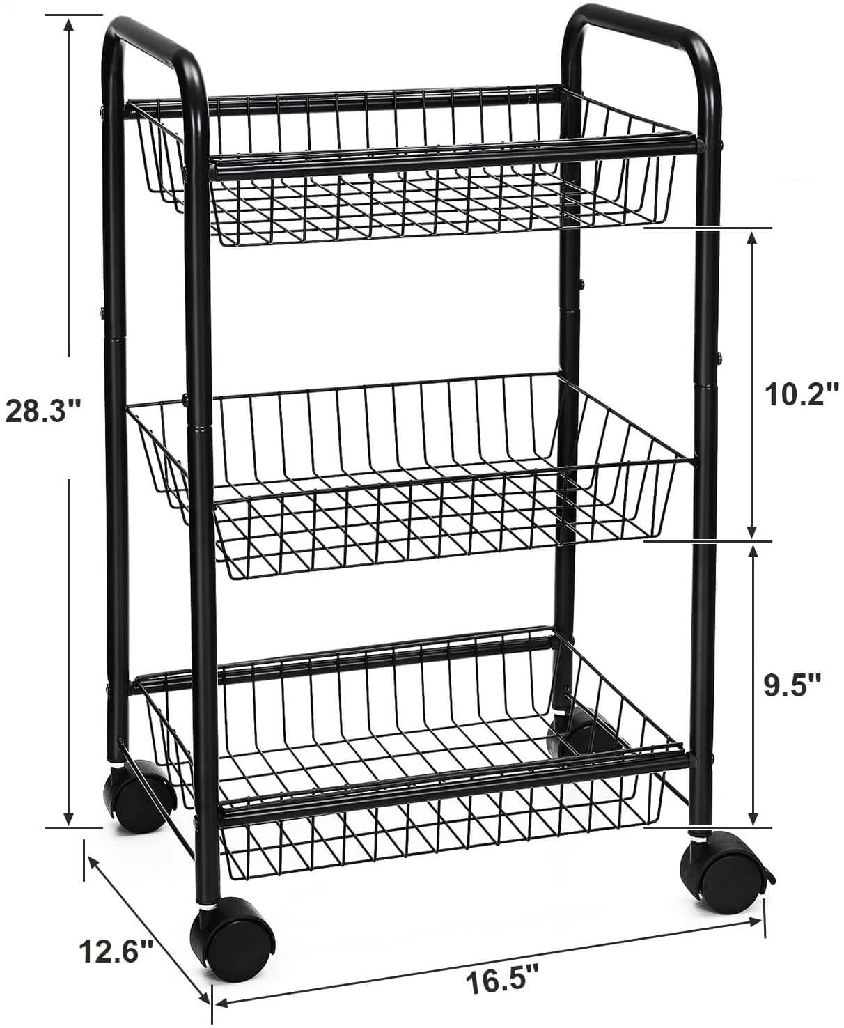 3-Tier Rolling Utility Cart - view 7