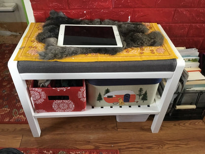 White Shoe Rack Bench with Padded Top - HWLEXTRA