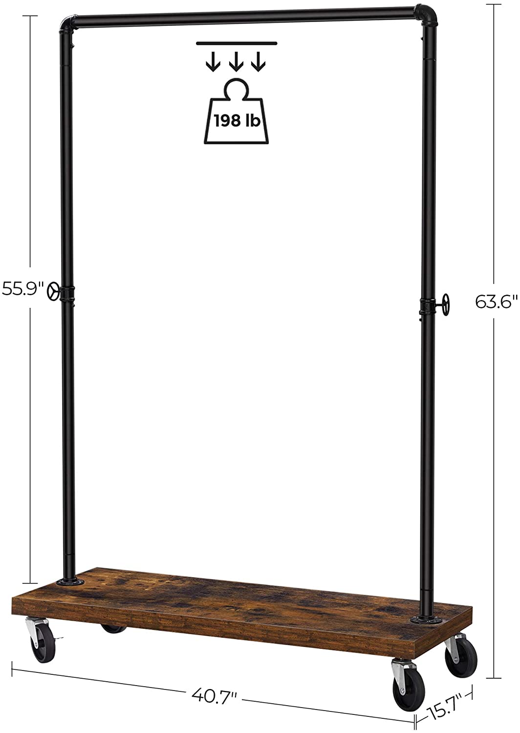 Industrial Pipe Garment Rack - HWLEXTRA